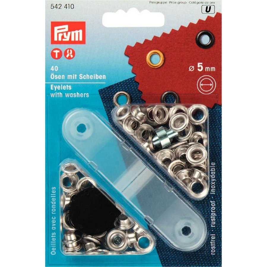 Prym Ösen und Scheiben 5mm silber